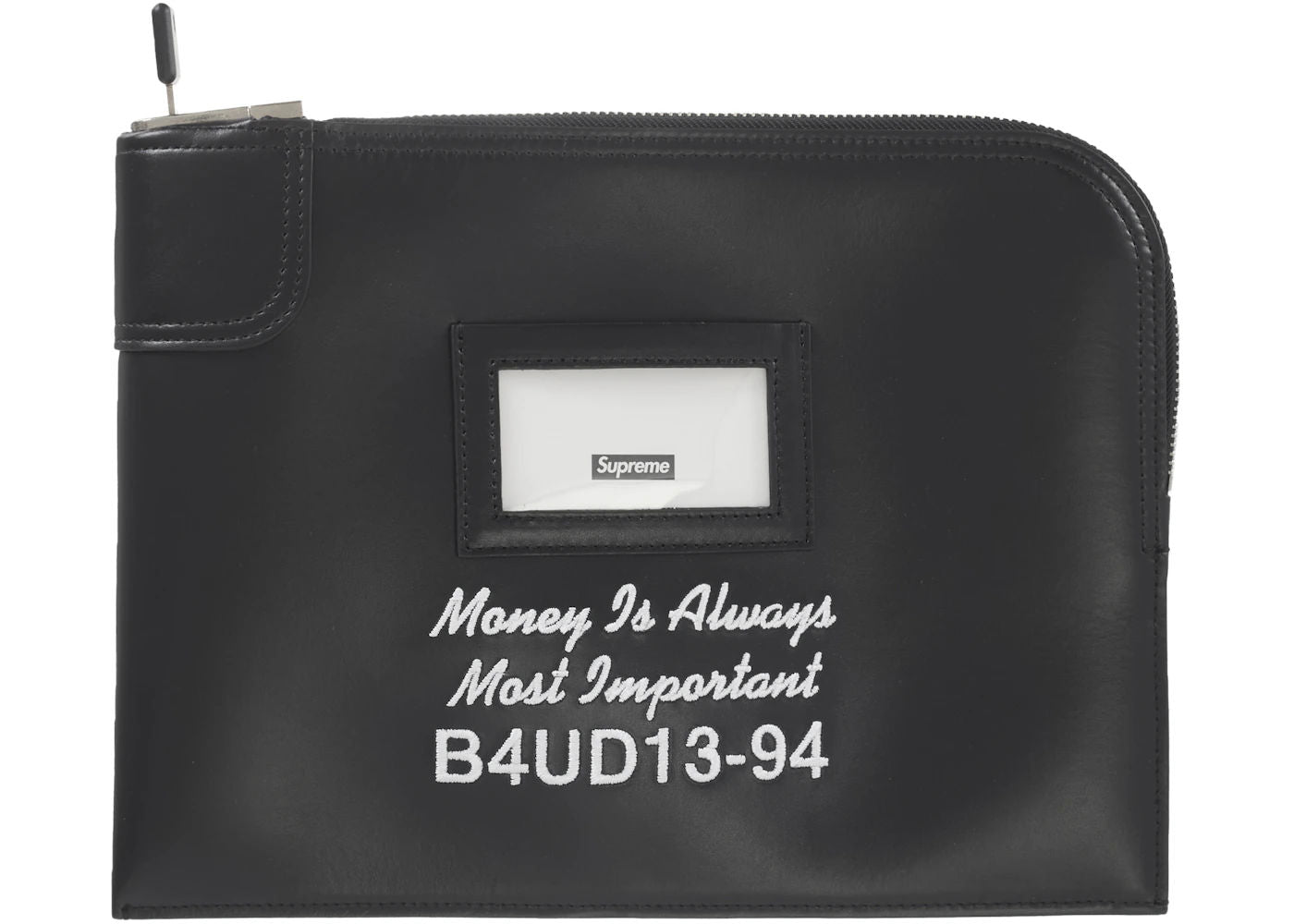 Supreme Leather Money Bag Black